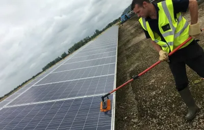 Commercial Solar Panel Cleaning by DMC Facilities Management
